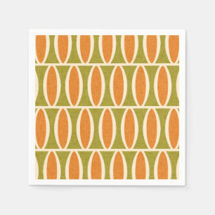 Mid Century Modern Geometric Oval Pattern Napkin