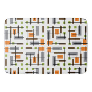 Mid Century Modern Geometric Pattern Bath Mat