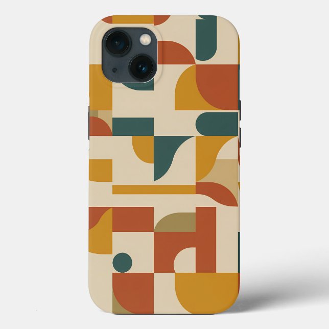 Mid-Century Modern Geometric Pattern  Case-Mate iPhone Case (Back)