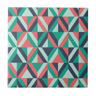 Mid-Century Modern Geometric Pattern Ceramic Tile