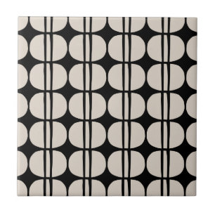 Mid Century Modern Geometric Pattern Ceramic Tile