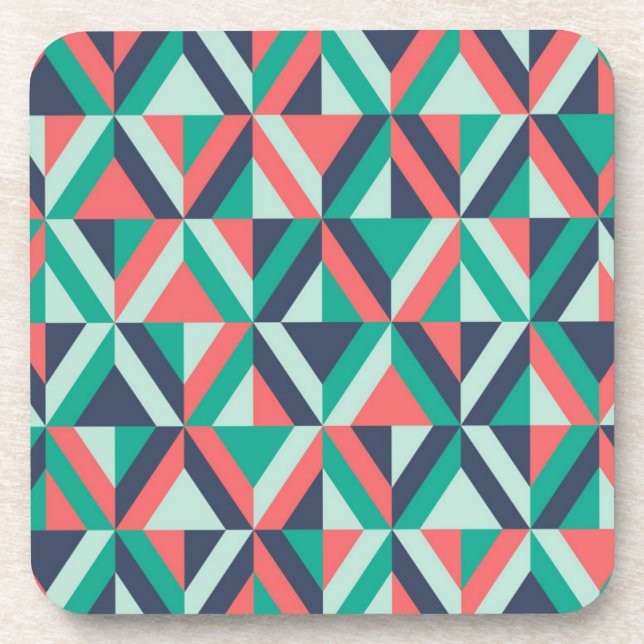 Mid-Century Modern Geometric Pattern Coaster (Front)