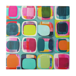  Mid Century Modern Geometric Pattern Colourful Ceramic Tile