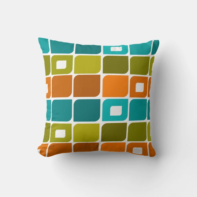 Mid-Century Modern Geometric Pattern Cushion (Front)