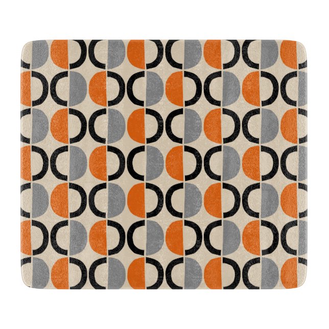 Mid Century Modern Geometric Pattern Cutting Board (Front)