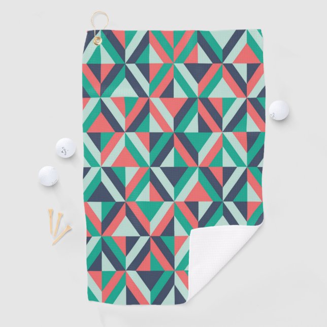 Mid-Century Modern Geometric Pattern Golf Towel (InSitu)