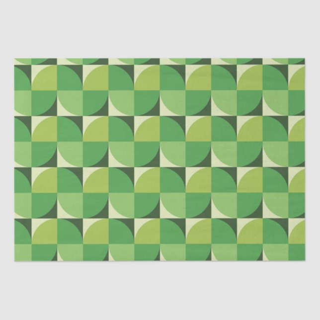 Mid century modern geometric pattern green    tissue paper (Front)