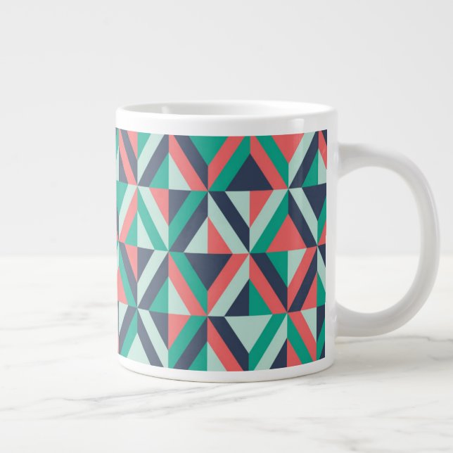 Mid-Century Modern Geometric Pattern Large Coffee Mug (Right)