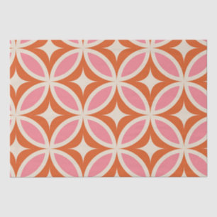 Mid century modern geometric pattern pink orange   tissue paper