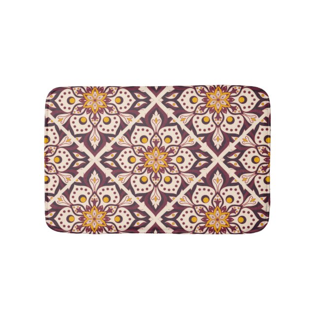 Mid-Century Modern Geometric Pattern – Retro Abstr Bath Mat (Front)