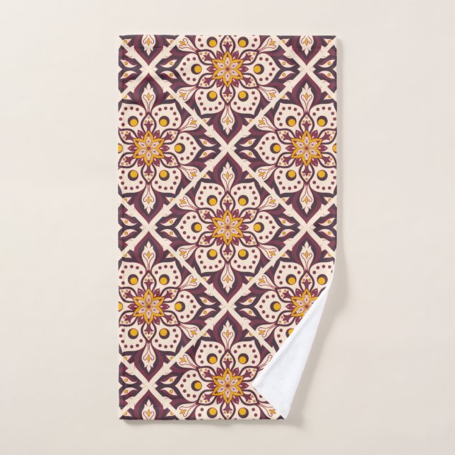 Mid-Century Modern Geometric Pattern – Retro Abstr Hand Towel (Hand Towel)