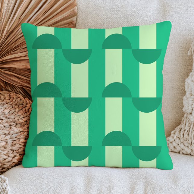 Mid Century Modern Geometric Pattern RETRO Green  Cushion (Creator Uploaded)