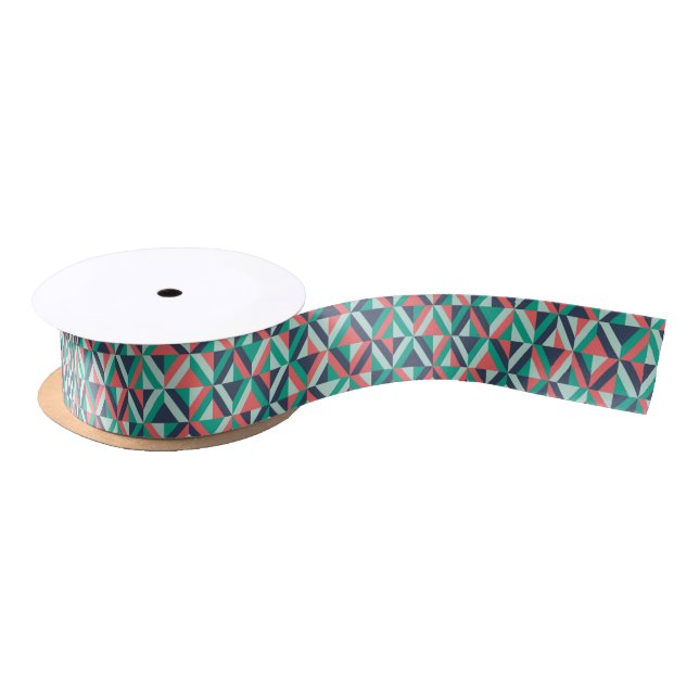 Mid-Century Modern Geometric Pattern Satin Ribbon (Spool)