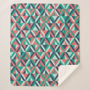 Mid-Century Modern Geometric Pattern Sherpa Blanket
