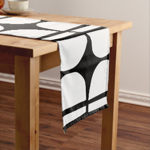 Mid Century Modern Geometric Pattern Short Table Runner