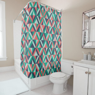 Mid-Century Modern Geometric Pattern Shower Curtain