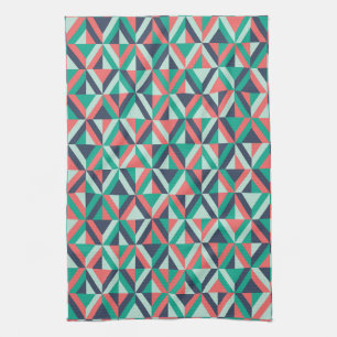 Mid-Century Modern Geometric Pattern Tea Towel