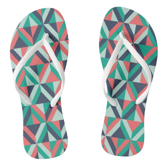 Mid-Century Modern Geometric Pattern Thongs (Footbed)