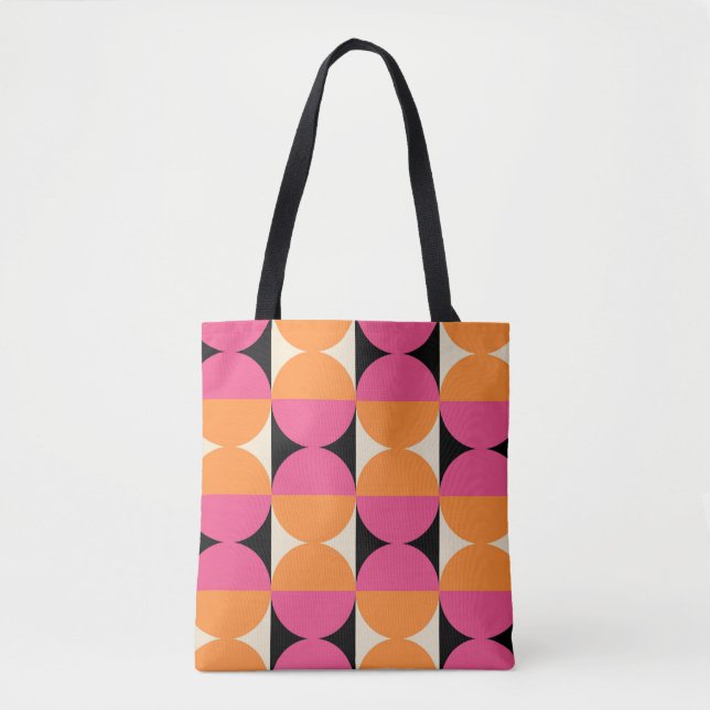 Mid Century Modern Geometric Pattern Tote Bag (Front)
