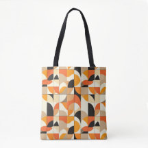 Mid-Century Modern Geometric Retro Print Tote Bag