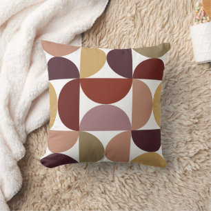 Mid-Century Modern Geometric Retro Terracotta Cushion
