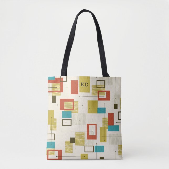  Mid-Century modern geometric shapes pattern Tote Bag (Front)