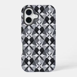 Mid-Century Modern Geometrics Black iPhone 16 Case