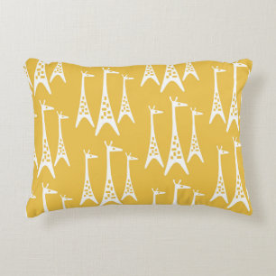Mid Century Modern Giraffe Pattern Decorative Cushion