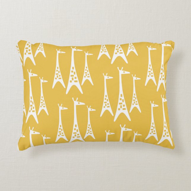 Mid Century Modern Giraffe Pattern Decorative Cushion (Front)