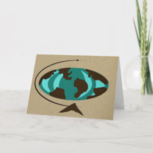Mid Century Modern Globe Art Greeting Card