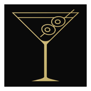 Mid Century Modern Gold 2 Olive Martini Photo Print