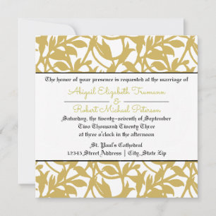 Mid-Century Modern Gold Leaf - Wedding Invitation