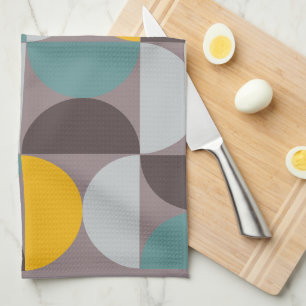 Mid-Century Modern Gold Moon Horizon Tea Towel