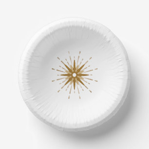 Mid-Century Modern Gold Starburst Paper Plate