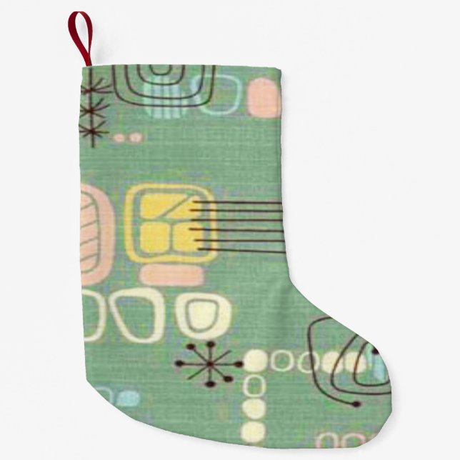 Mid Century Modern Graphic Christmas Stocking (Front)