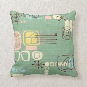 Mid Century Modern Graphic Design Throw Pillow