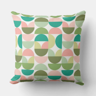 Mid-century Modern Green Geometric Cushion