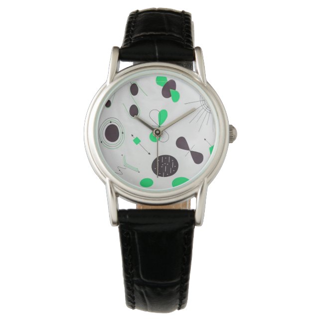 Mid Century Modern Green Physics  Watch (Front)
