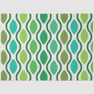Mid Century Modern Green Teal Ogee pattern Tissue Paper
