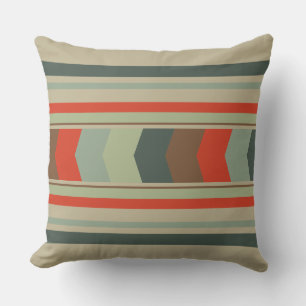 Mid-Century Modern Greens and orange Cushion