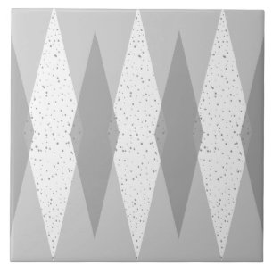 Mid Century Modern Grey Argyle Ceramic Tile