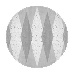 Mid Century Modern Grey Argyle Cutting Board