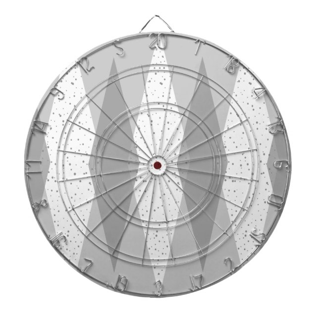 Mid Century Modern Grey Argyle Dart Board (Front)