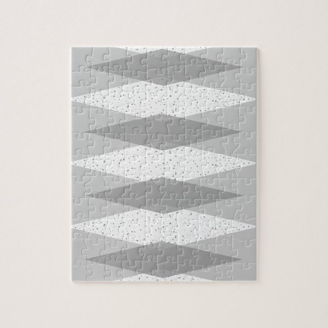 Mid Century Modern Grey Argyle Puzzle (Vertical)