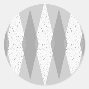 Mid Century Modern Grey Argyle Round Stickers