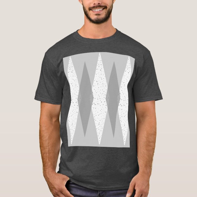 Mid Century Modern Grey Argyle T-Shirt (Front)