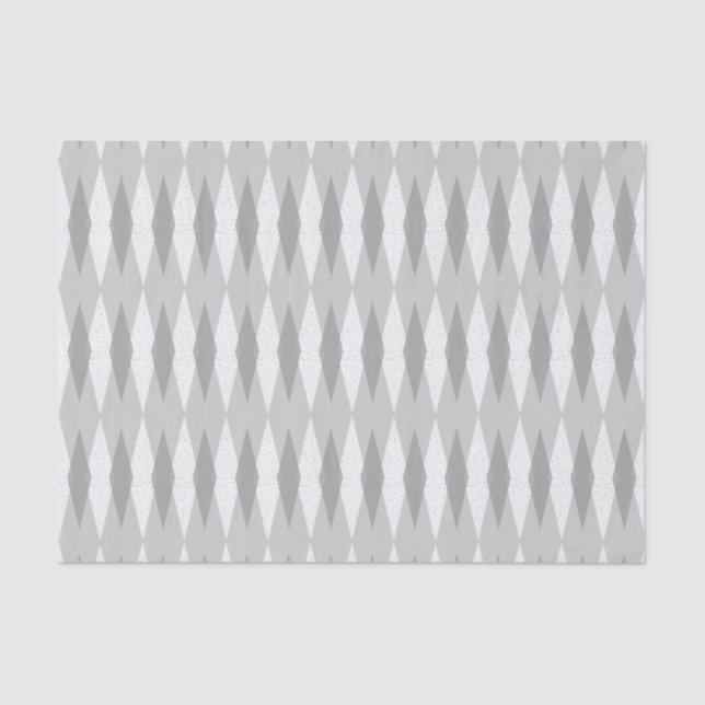 Mid Century Modern Grey Argyle Tissue Paper (Front)