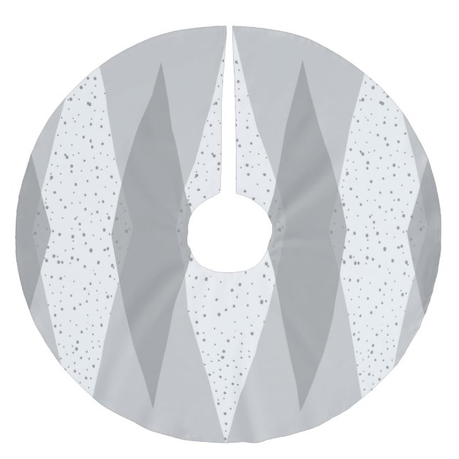 Mid Century Modern Grey Argyle Tree Skirt (Front)