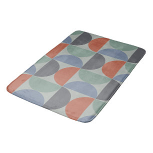 Mid-Century Modern  Grey Blue Lemongrass and clay  Bath Mat