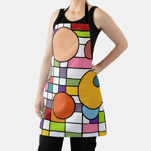 Mid-Century Modern Grid Apron (Insitu)